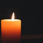 lighted pillar candle