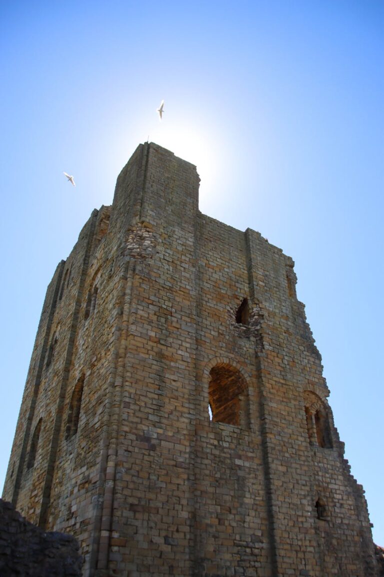 low angle view of an old tower