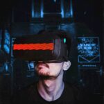 man wearing vr goggles