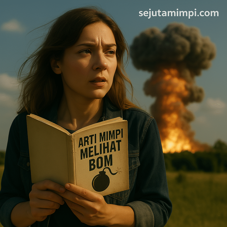 Ilustrasi mimpi melihat bom meledak sebagai simbol tekanan batin dan emosi meledak dari sejutamimpi.com