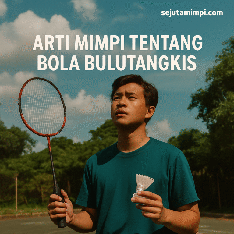 Gambar sinematik bola bulutangkis siang hari – simbol mimpi tentang persaingan dan harapan baru dalam hidup.