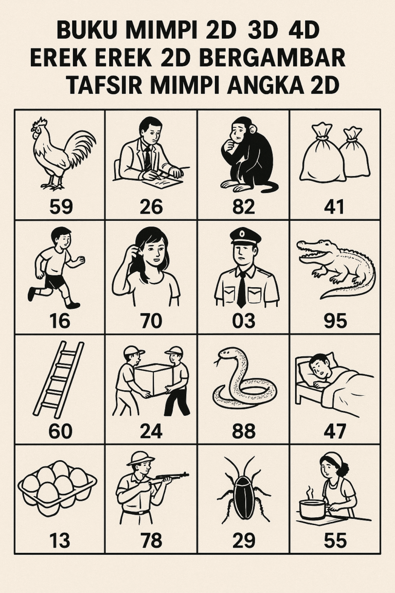 Buku Mimpi 2D 3D 4D, Erek Erek 2D Bergambar, Tafsir Mimpi Angk 2D