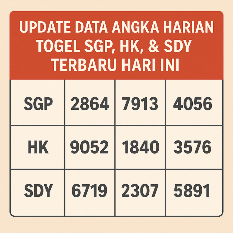 Data Togel Hari Ini: Hasil Lengkap SGP, HK, & SDY