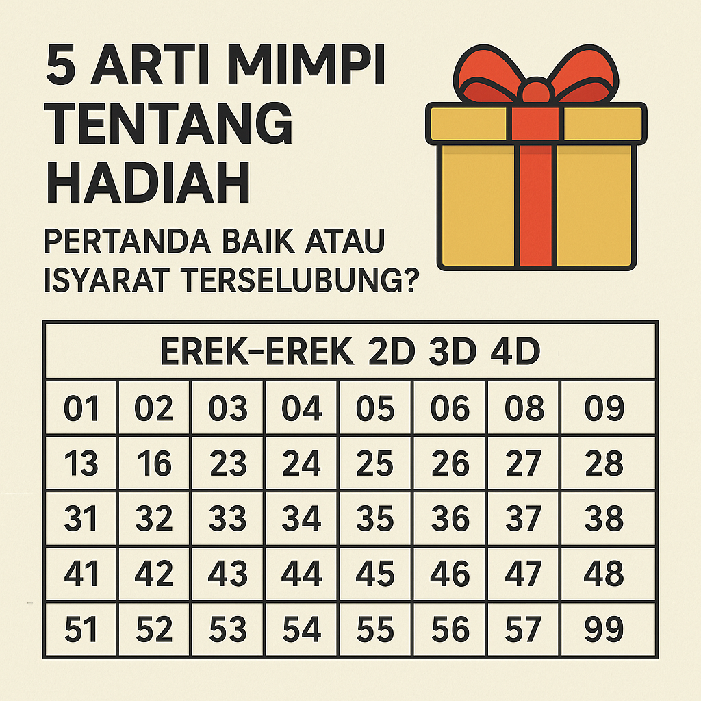 Ilustrasi mimpi tentang hadiah—wanita membuka kotak hadiah dengan cahaya yang menyinari wajahnya, melambangkan kejutan dan harapan.