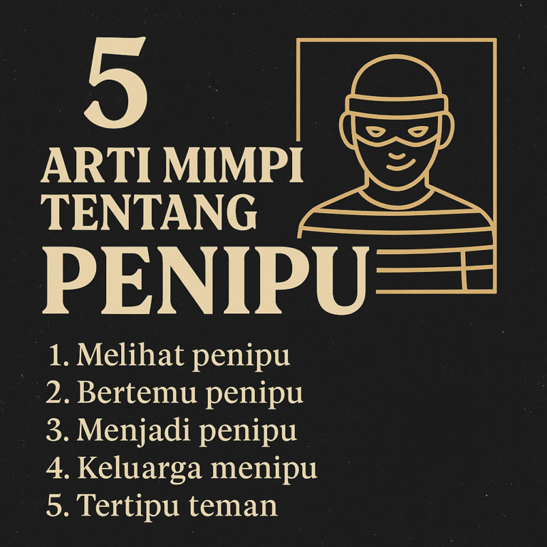 Ilustrasi seorang pria memakai topeng sedang mengintip dari balik tirai — melambangkan penipu dalam mimpi.