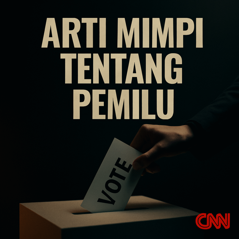 Ilustrasi pemilu dengan kotak suara dan pemilih di TPS, simbol keputusan dan pilihan penting dalam hidup.