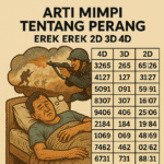 Ilustrasi mimpi tentang perang sebagai simbol konflik batin dan perjuangan hidup dengan latar penuh asap dan ledakan.