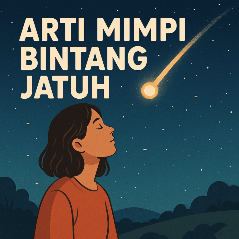Ilustrasi bintang jatuh di langit malam sebagai simbol harapan dan perubahan dalam tafsir mimpi.