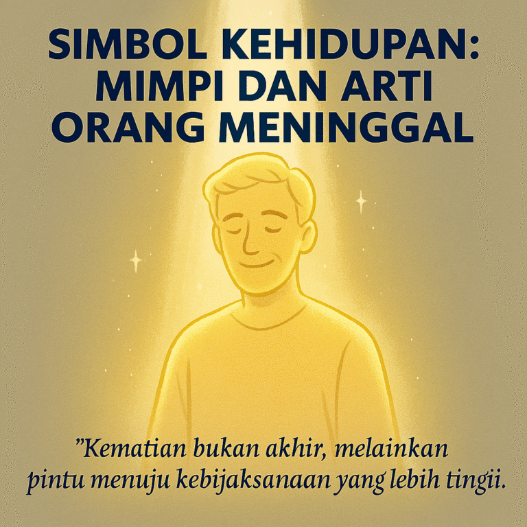 Ilustrasi animasi orang meninggal tersenyum dalam cahaya damai, menandakan restu spiritual.