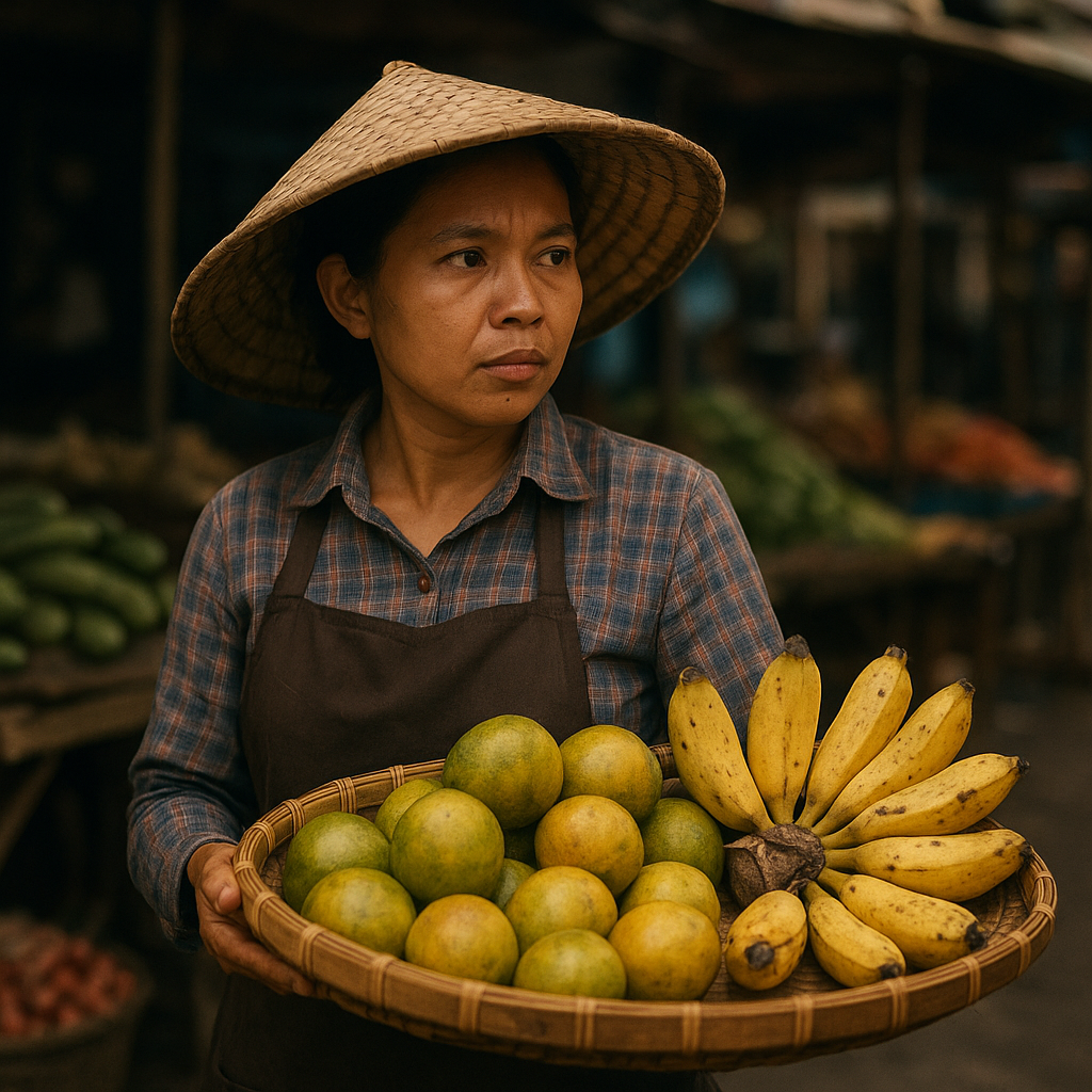 Arti mimpi wanita penjual buah sebagai tanda rezeki, peluang usaha, dan keberuntungan menurut primbon Jawa dan tafsir spiritual.