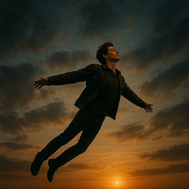 Ilustrasi arti mimpi terbang dengan tafsir primbon, psikologi, dan angka erek erek 2D 3D 4D lengkap untuk keberuntungan.