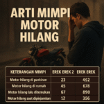 Arti mimpi motor hilang beserta tafsir lengkap dan tabel erek erek 2D3D4D sebagai panduan makna dan angka keberuntungan.