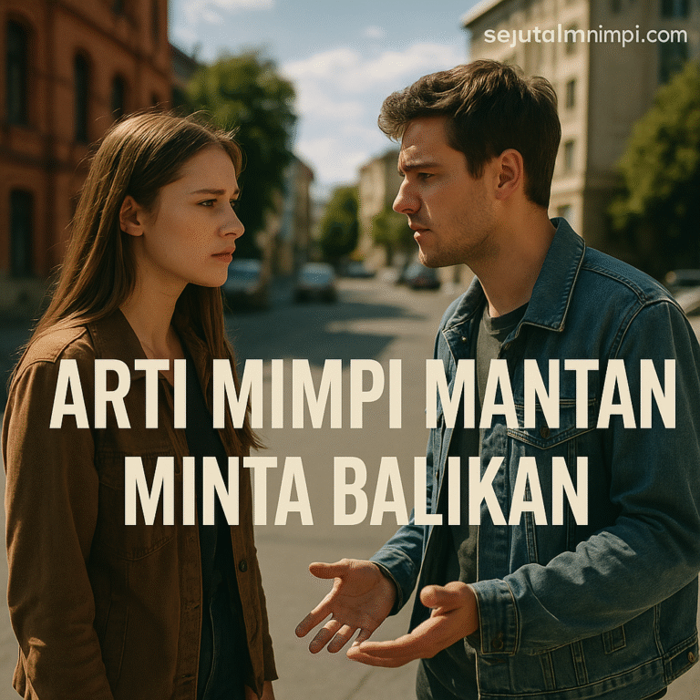 Ilustrasi mimpi mantan minta balikan di siang hari, dengan nuansa emosional dan penuh makna.