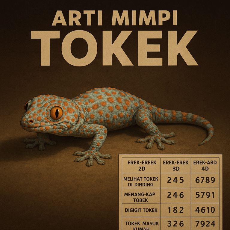 Ilustrasi arti mimpi tokek penuh makna rezeki, keberuntungan, tafsir primbon, dan erek erek 2D3D4D lengkap untuk kehidupan sehari-hari.