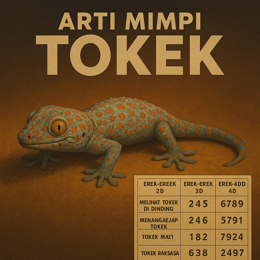 Ilustrasi arti mimpi tokek penuh makna rezeki, keberuntungan, tafsir primbon, dan erek erek 2D3D4D lengkap untuk kehidupan sehari-hari.