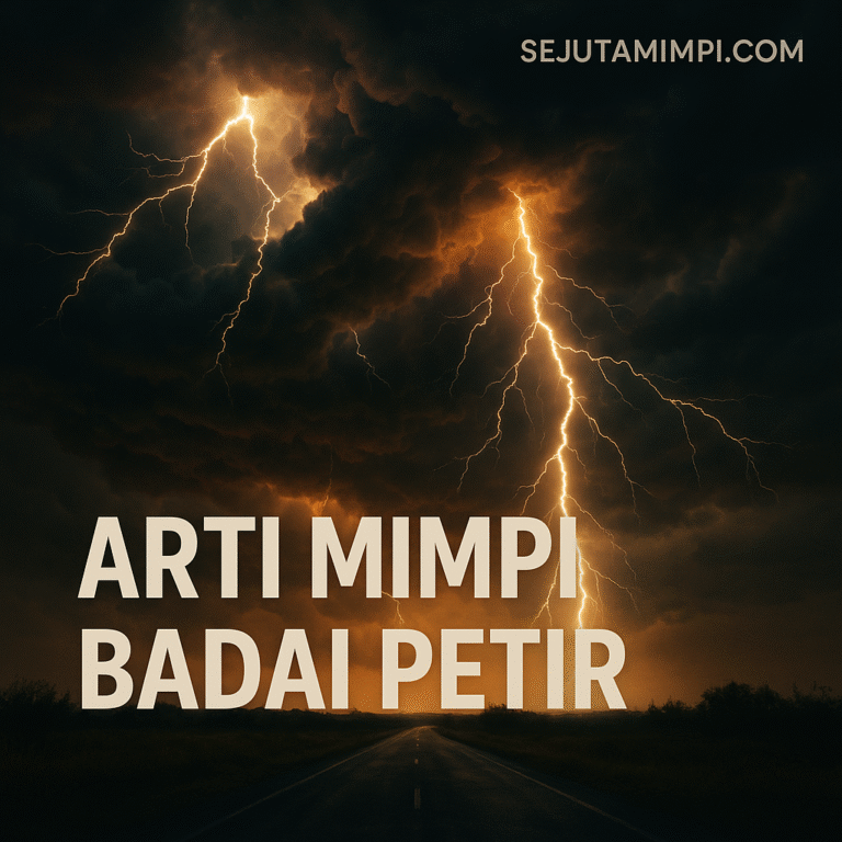 Ilustrasi mimpi badai petir penuh kilat dan guntur sebagai simbol tekanan hidup, emosi meledak, dan perubahan besar menurut tafsir mimpi dan erek-erek.