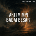 Gambar ilustrasi mimpi badai besar melambangkan perubahan besar, emosi terpendam, dan transformasi hidup penuh makna dalam tafsir mimpi semalam