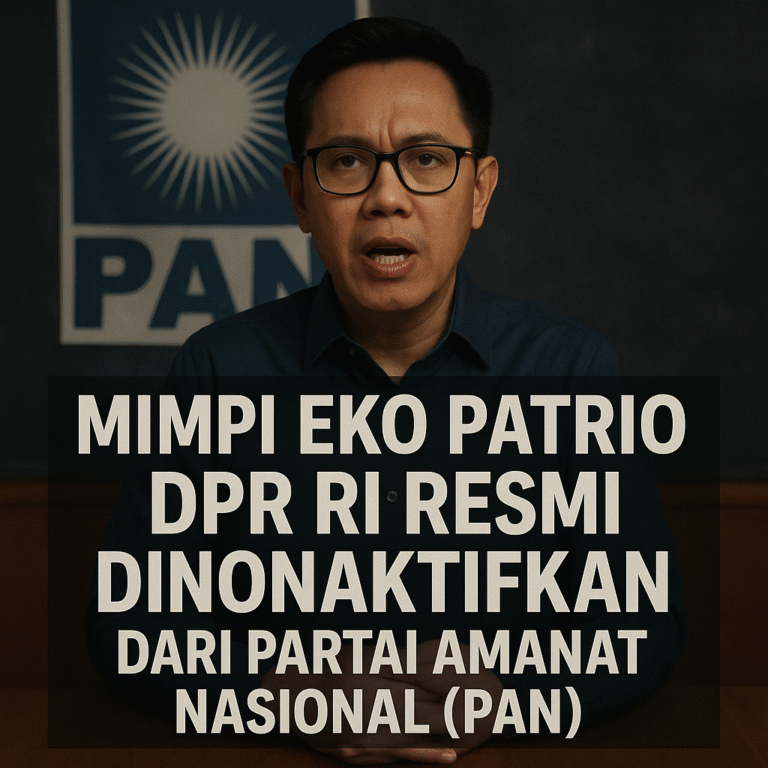 Tafsir mimpi Eko Patrio DPR RI resmi dinonaktifkan dari Partai Amanat Nasional PAN arti rezeki karier tafsir spiritual lengkap dengan erek erek.