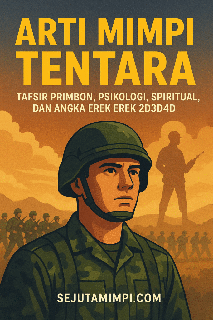 Arti mimpi tentara lengkap dengan tafsir primbon, psikologi, spiritual, dan angka erek erek 2D3D4D penuh makna kehidupan.