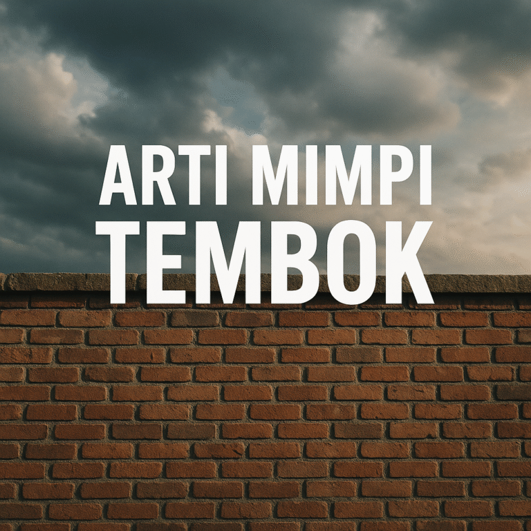 Ilustrasi mimpi tembok tinggi dan simbol batasan kehidupan nyata