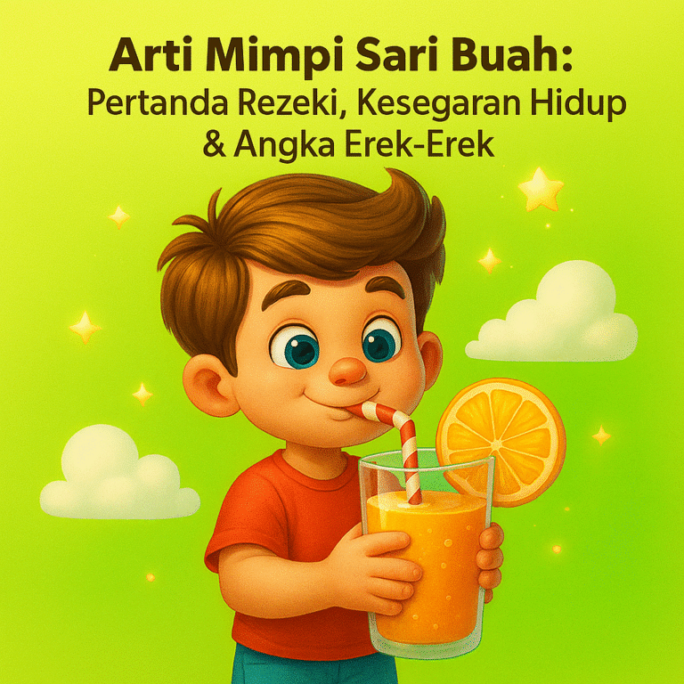 Gelas sari buah segar melambangkan keberkahan rezeki dan kesegaran hidup dalam tafsir mimpi.