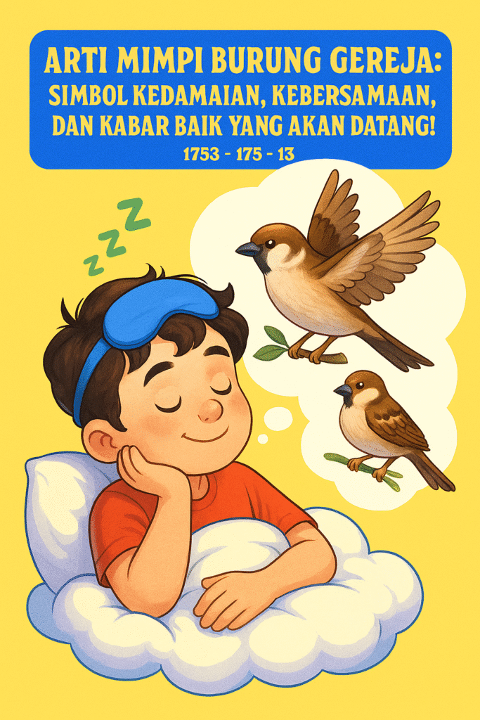 Burung gereja terbang di langit biru sebagai simbol kedamaian dan pertanda kabar baik