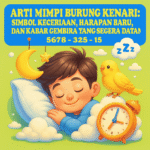 Burung Kenari Cantik Terbang di Langit Cerah – Simbol Arti Mimpi dan Kabar Gembira