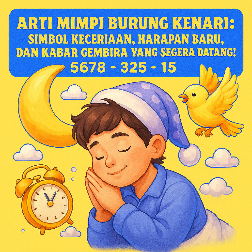 Burung Kenari Cantik Terbang di Langit Cerah – Simbol Arti Mimpi dan Kabar Gembira