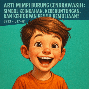 Gambar burung cendrawasih berwarna cerah terbang di langit biru melambangkan keindahan dan keberuntungan.