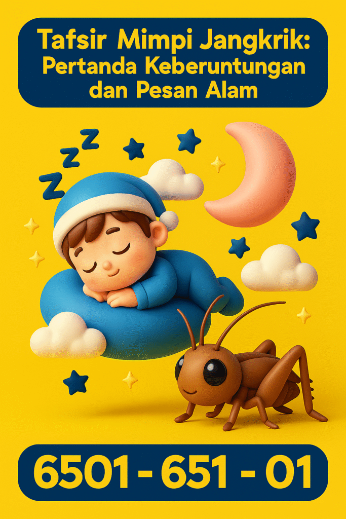 Gambar jangkrik sebagai simbol Tafsir Mimpi dan Kode Alam keberuntungan dalam Buku Mimpi
