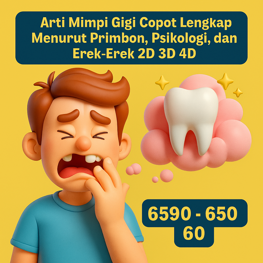 Arti Mimpi Gigi Copot Lengkap Menurut Primbon, Psikologi, dan Erek-Erek 2D 3D 4D
