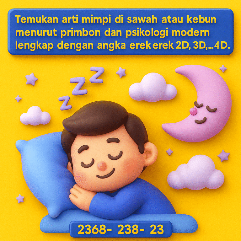 Temukan arti mimpi di sawah atau kebun menurut primbon dan psikologi modern lengkap dengan angka erek-erek 2D, 3D, dan 4D.