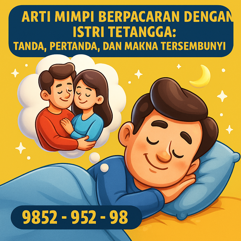 Temukan arti mimpi berpacaran dengan istri tetangga menurut primbon, psikologi, dan tafsir Islam. Simak juga angka erek-erek 2D 3D 4D lengkapnya!