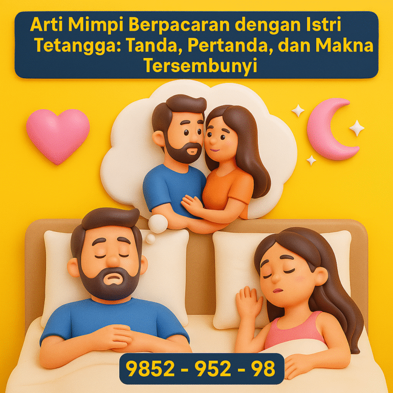 Temukan arti mimpi berpacaran dengan istri tetangga menurut primbon, psikologi, dan tafsir Islam. Simak juga angka erek-erek 2D 3D 4D lengkapnya!