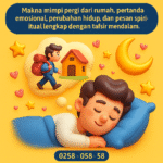 Makna mimpi pergi dari rumah, pertanda emosional, perubahan hidup, dan pesan spiritual lengkap dengan tafsir mendalam.