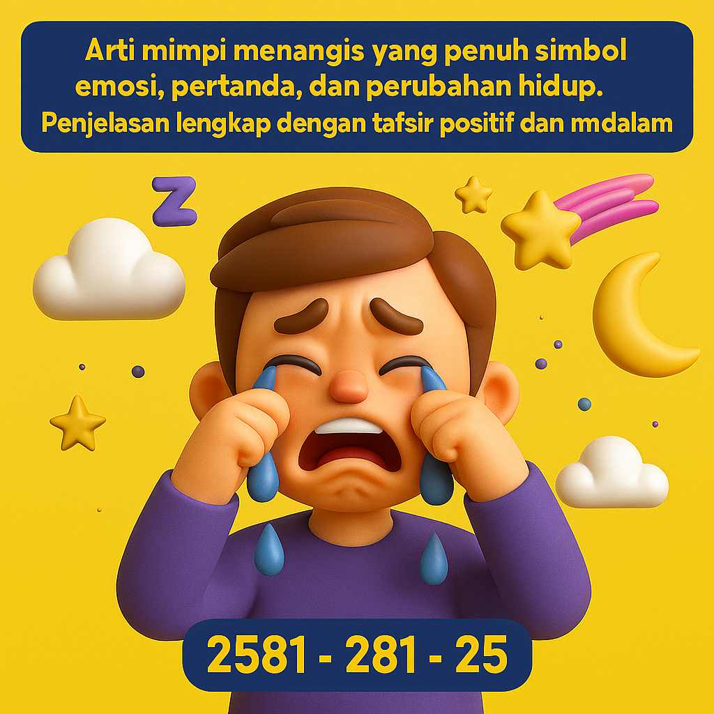 Makna mimpi menangis yang penuh simbol emosi, pertanda, dan perubahan hidup. Penjelasan lengkap dengan tafsir positif dan mendalam.