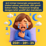 Makna mimpi menangis yang penuh simbol emosi, pertanda, dan perubahan hidup. Penjelasan lengkap dengan tafsir positif dan mendalam.
