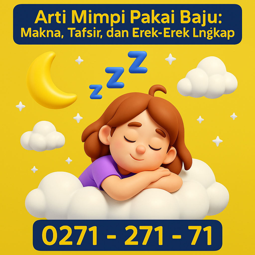Arti Mimpi Pakai Baju: Makna, Tafsir, dan Erek-Erek Lengkap

Cari Kami di Google:  𝗞 𝗢 𝗣 𝗜 𝗧 𝗢 𝗚 𝗘 𝗟

#ArtiMimpi #BukuMimpi #TafsirMimpi #KodeAlam #ErekErek 

https://sejutamimpi.com/arti-mimpi-pakai-baju-makna-tafsir-dan-erek-erek-lengkap/ 
