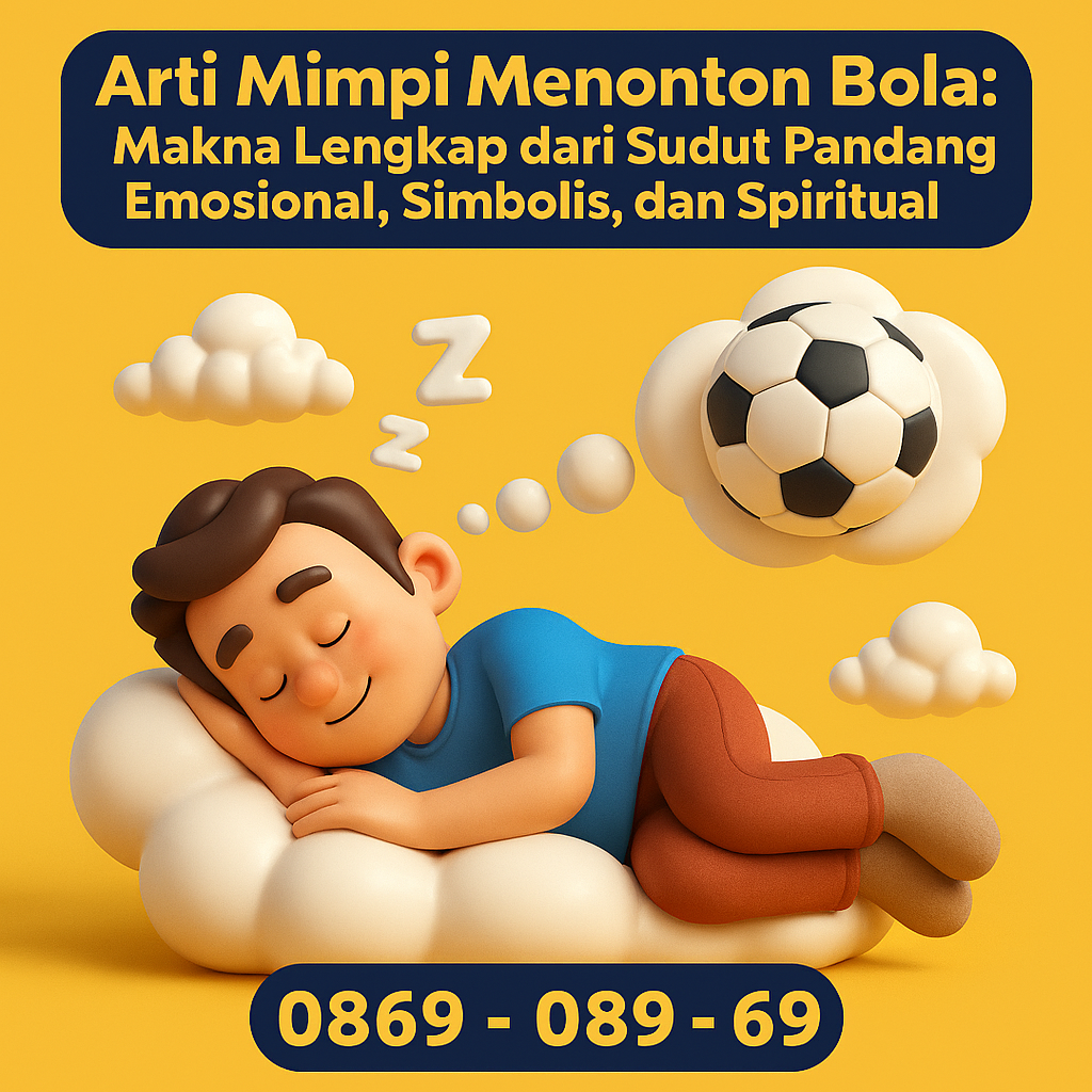 Makna lengkap mimpi menonton bola, tafsir positif-negatif, simbolis, spiritual, serta tabel angka erek-erek 2D, 3D, 4D.