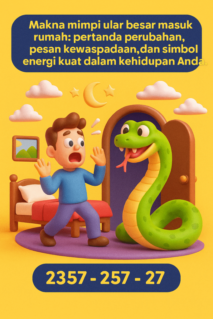 Makna mimpi ular besar masuk rumah: pertanda perubahan, pesan kewaspadaan, dan simbol energi kuat dalam kehidupan Anda.