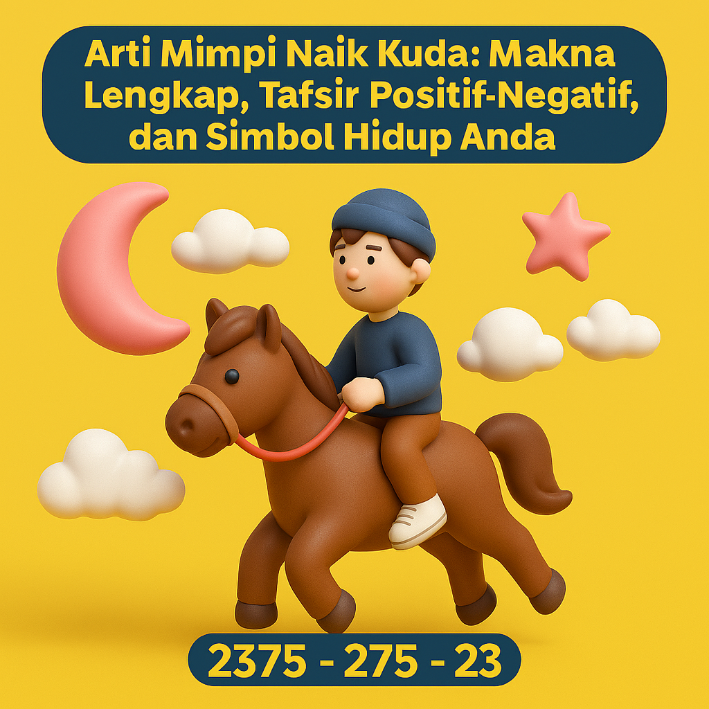 Makna lengkap mimpi naik kuda, tafsir positif-negatif, serta tabel erek-erek 2D 3D 4D dan pesan motivasi digital.