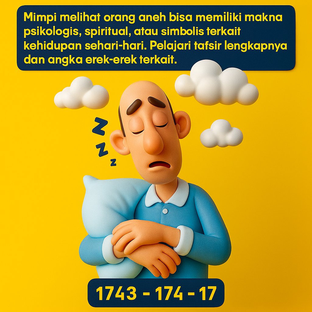 Mimpi melihat orang aneh bisa memiliki makna psikologis, spiritual, atau simbolis terkait kehidupan sehari-hari. Pelajari tafsir lengkapnya dan angka erek-erek terkait.