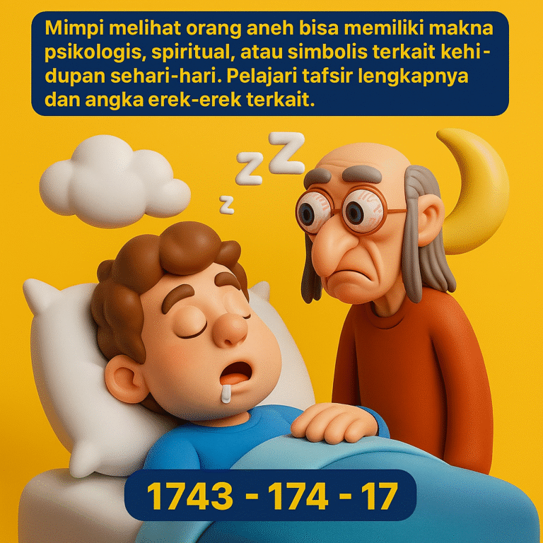 Mimpi melihat orang aneh bisa memiliki makna psikologis, spiritual, atau simbolis terkait kehidupan sehari-hari. Pelajari tafsir lengkapnya dan angka erek-erek terkait.