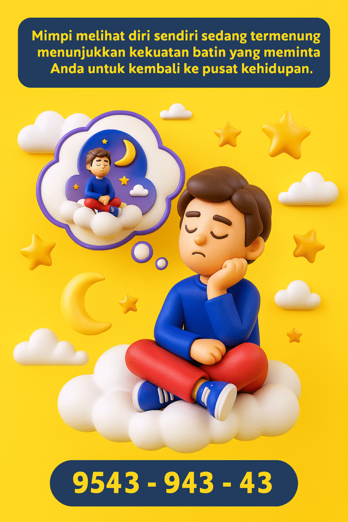 Makna mimpi melihat diri sendiri sedang termenung dan pesan emosional yang tersimpan dalam mimpi ini dengan tafsir lengkap dan tabel angka.