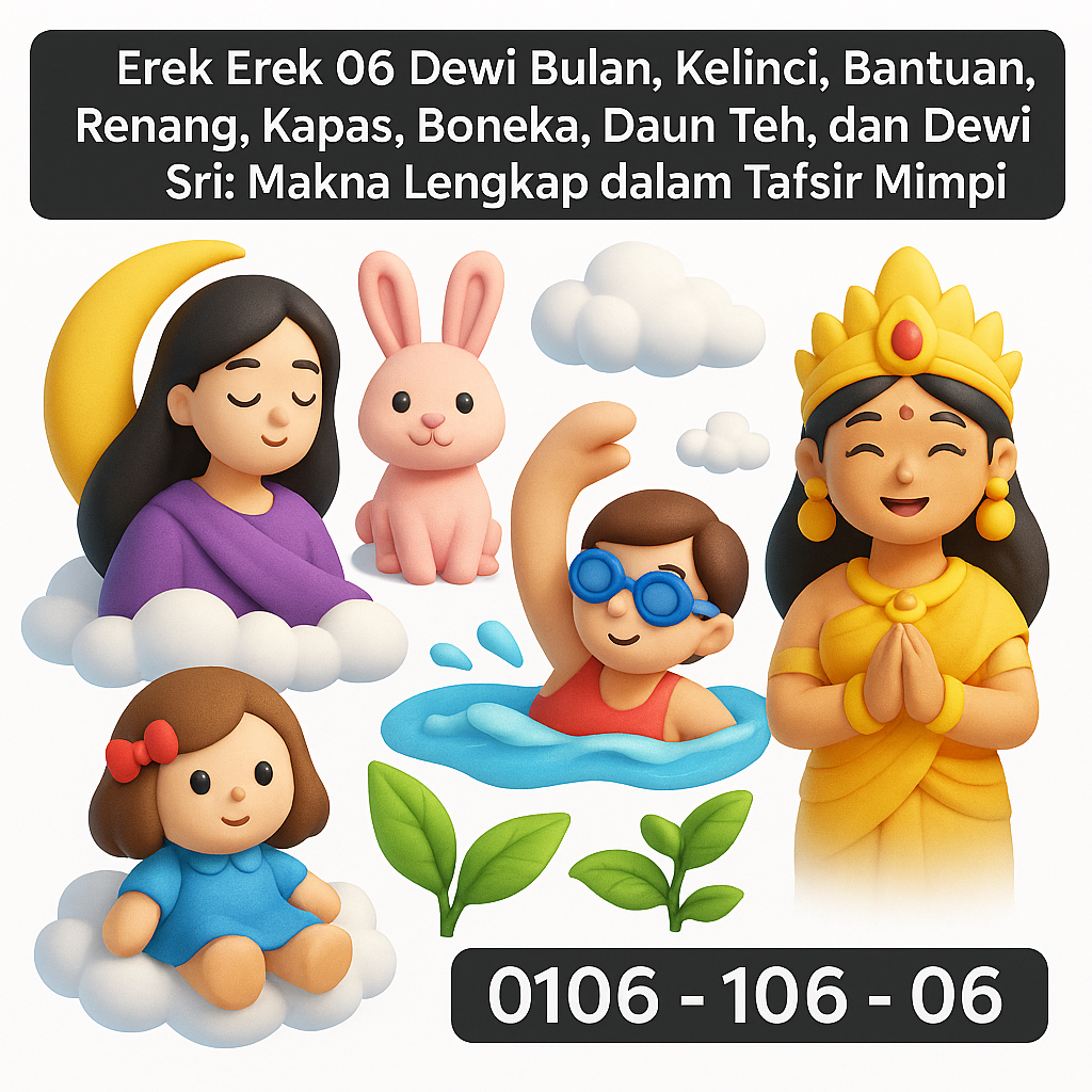 Erek Erek 06 Dewi Bulan, Kelinci, Bantuan, Renang, Kapas, Boneka, Daun Teh, dan Dewi Sri: Makna Lengkap dalam Tafsir Mimpi