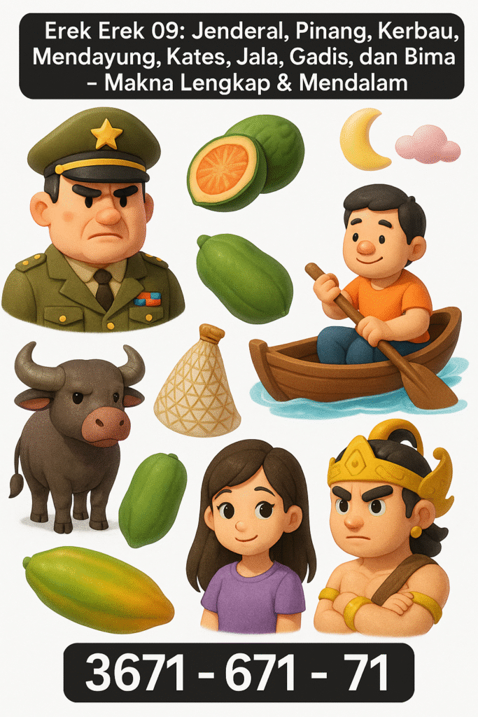 Erek Erek 09: Jenderal, Pinang, Kerbau, Mendayung, Kates, Jala, Gadis, dan Bima – Makna Lengkap & Mendalam