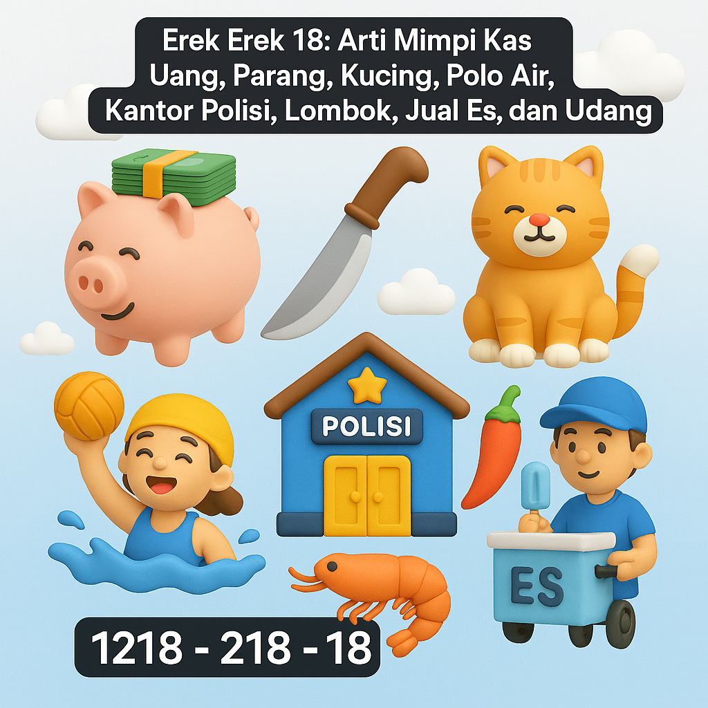 Erek Erek 18: Arti Mimpi Kas Uang, Parang, Kucing, Polo Air, Kantor Polisi, Lombok, Jual Es, dan Udang