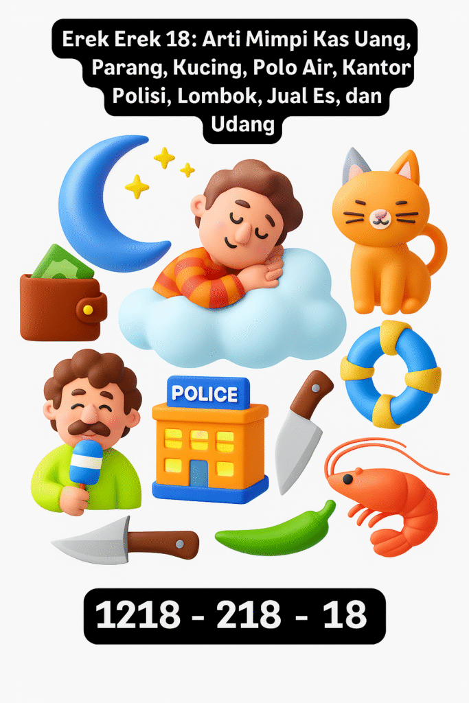 Erek Erek 18 Arti Mimpi Kas Uang, Parang, Kucing, Polo Air, Kantor Polisi, Lombok, Jual Es, dan Udang