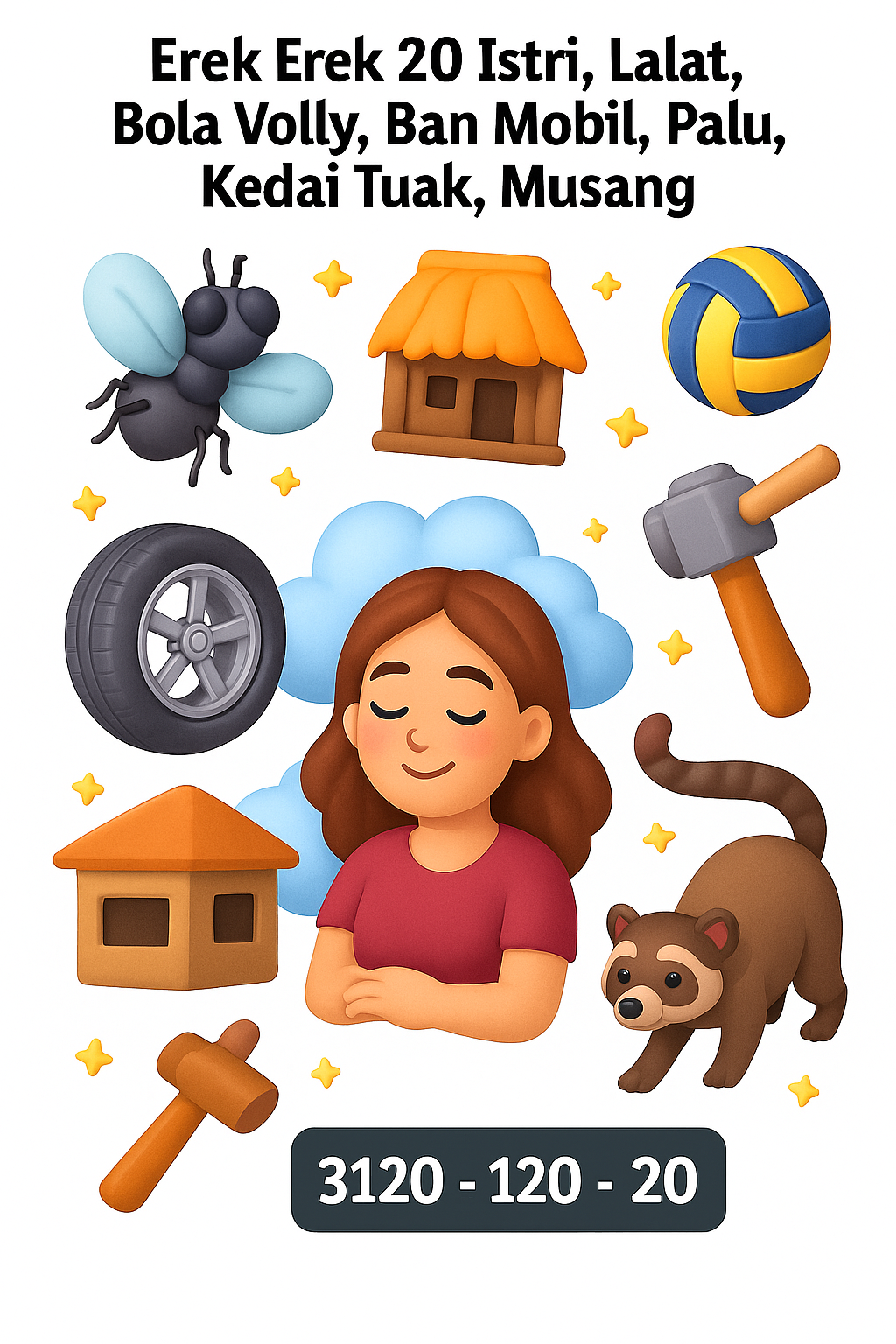 Erek Erek 20 menggambarkan dinamika hubungan, tantangan hidup, kerja keras, godaan, serta kecerdikan dalam mengambil keputusan. Tafsir ini membantu pembaca memahami pesan mimpi secara reflektif dan sadar diri.