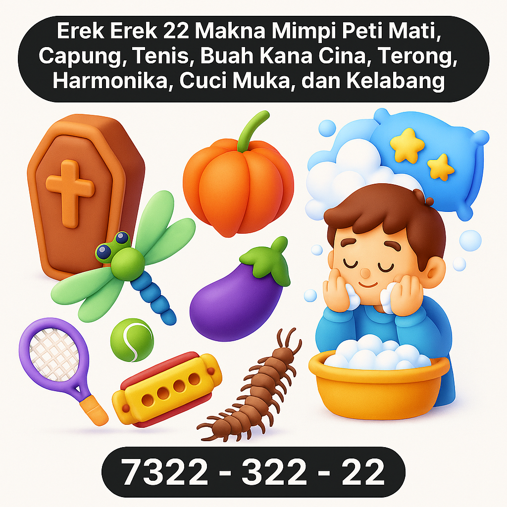 Erek Erek 22 Makna Mimpi Peti Mati, Capung, Tenis, Buah Kana Cina, Terong, Harmonika, Cuci Muka, dan Kelabang
